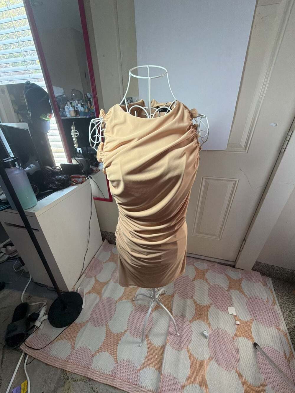 Zara Short Ruffled Draped Mini Dress Size M